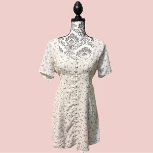 Valentines Day Ditzy Floral Dress Size Medium - Roses Romantic Cottage Coquette